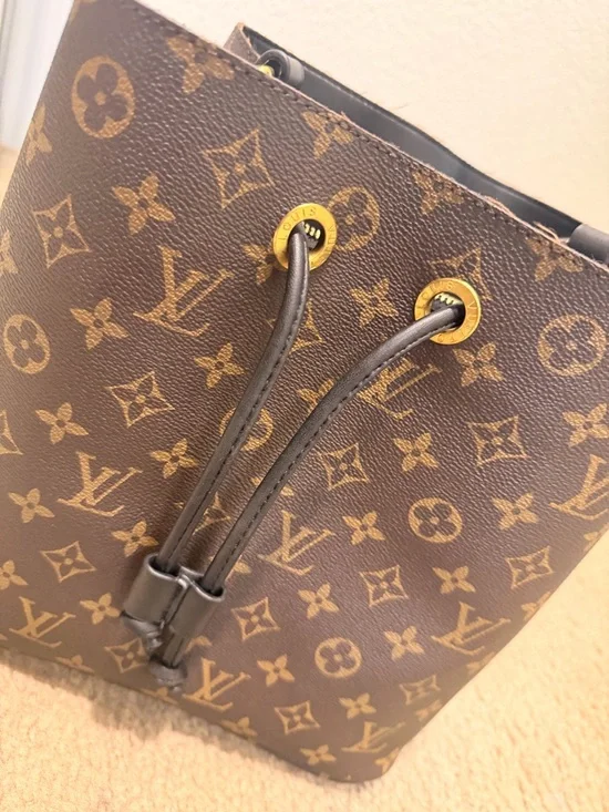Louis Vuitton Monogram Canvas Brown & Gold Drawstring Bucket Bag - Picture 1 of 6